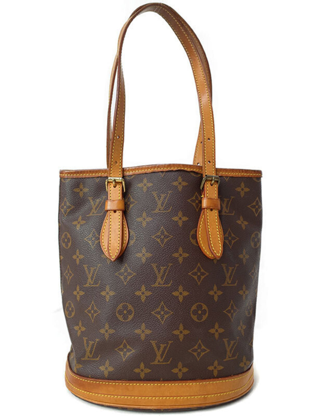 Louis Vuitton Monogram Bucket Shoulder Bag Canvas Leather Brown